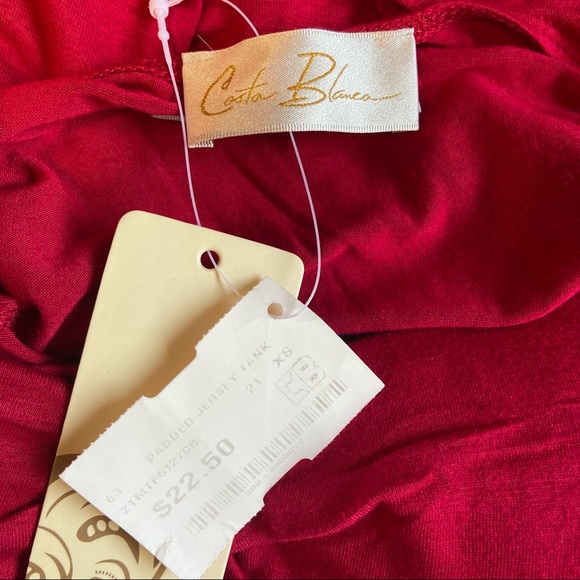 Red Padded Open Back Tank Top NWT Size XS - Picture 11 of 13